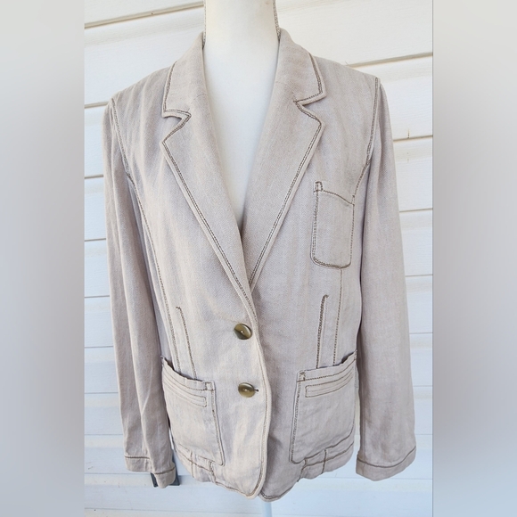 J. Jill Cream Linen/Cotton Blazer!!! - Picture 8 of 12